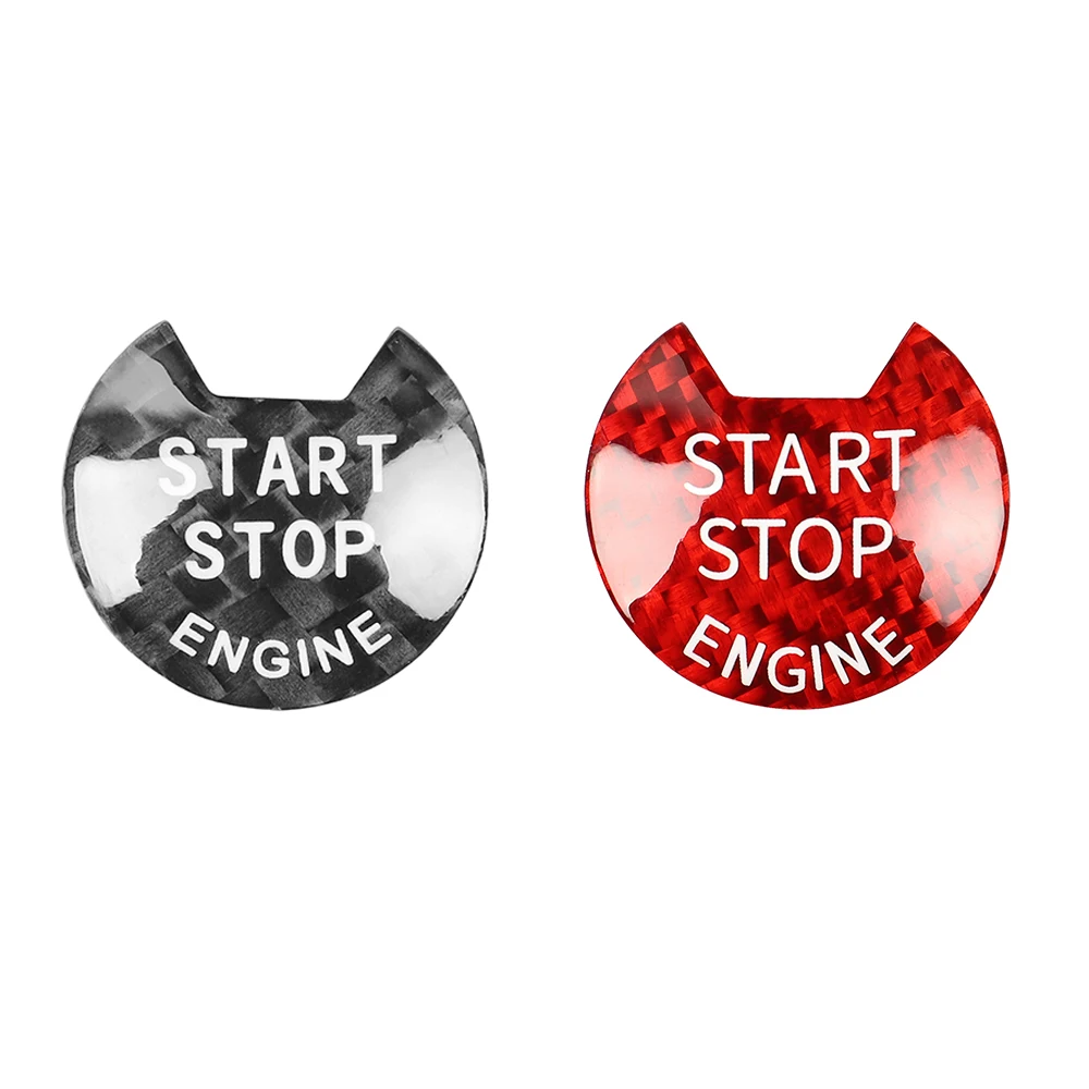 Car One Key Engine Start Stop Push Button Cover Sticker Carbon Fiber Auto Interior Decorative Knob Decals for Nissan Infiniti