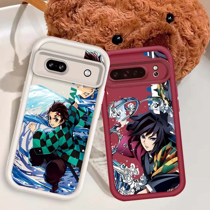 

Demon Slayer Anime For Google Pixel 9 8A 8 7 7A Pro XL 5G Eye Ladder Soft TPU Shockproof Cover