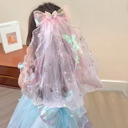 Princ Sle Girls' Tulle Headwear Birthday Sweet  Knot Hair Accories Children's Crown Hair Clips Fairy T Co...