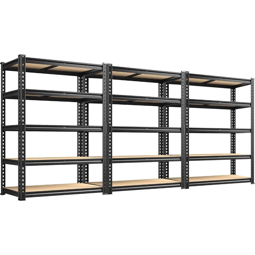 

Storage Shelves 5 Tier Garage Shelving Heavy Duty Adjustable Garage Shelves, Utility Rack Shelf, Shelving Units, 3 Pack