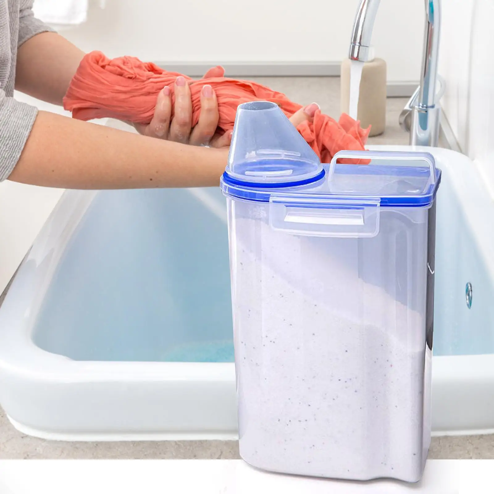 Laundry Powder Storage Container, Laundry Soap Dispenser, 4L Multipurpose for Laundry