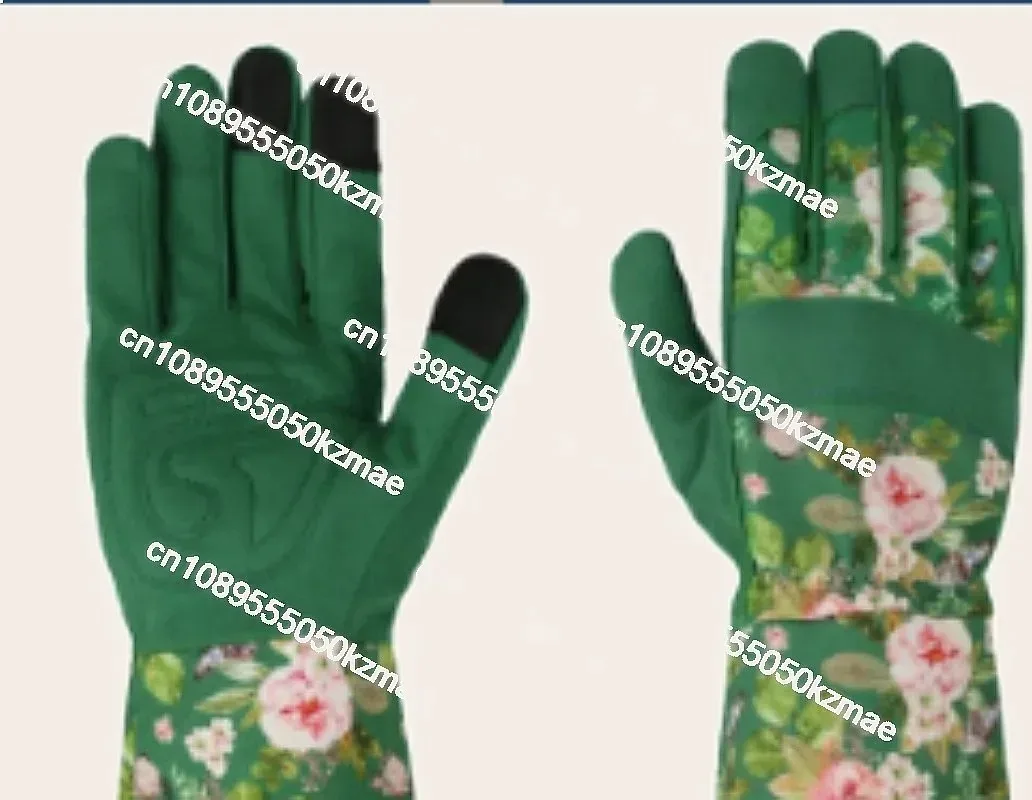 Suitable for Working Gardening Gloves with Gripping Stab-Proof Leather Breathable Long Garden Version