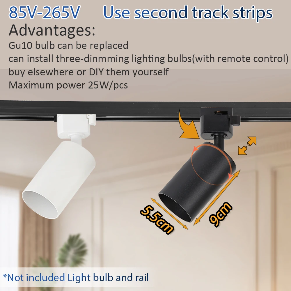 

LED Track Light Kit Ceiling Rail Set Replacable Bulb Rail Lamp Spotlight System Led light Track Lighting Business Shop Home