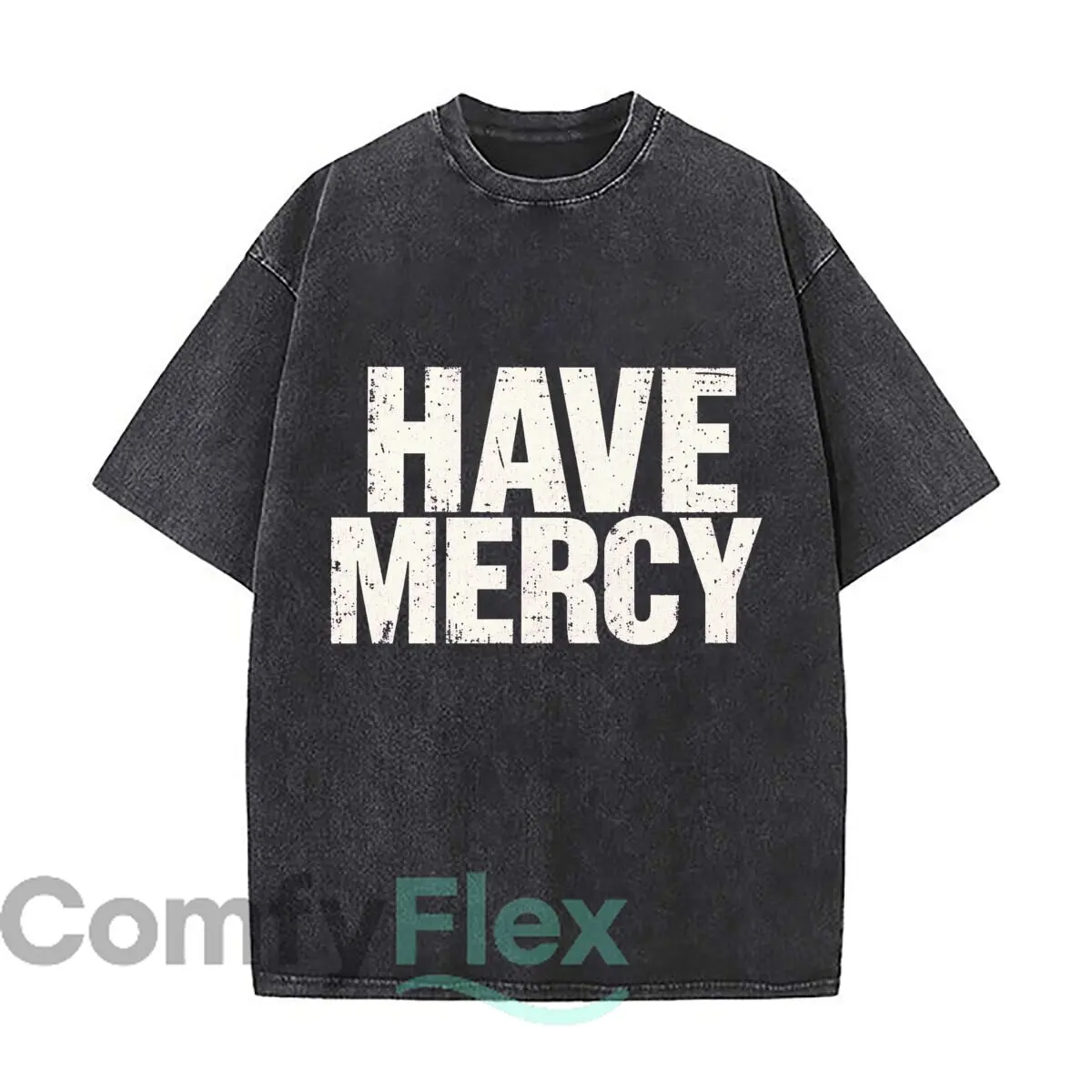 Have Mercy Faith Message Washed Vintage Short Sleeve Loose Streetwear Tee