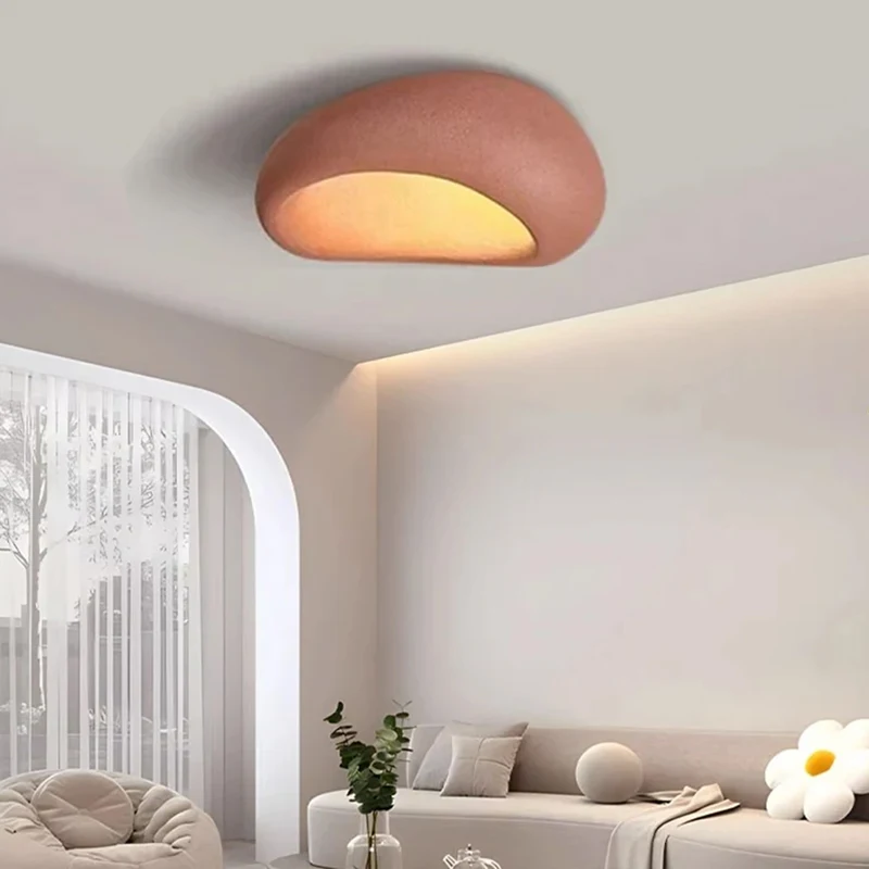 Nordic Wabi Sabi LED Ceiling Light Modern Bedroom Lamp Cream Style Chandeliers Designer Creative Home Decor Room Lustre  Fixture