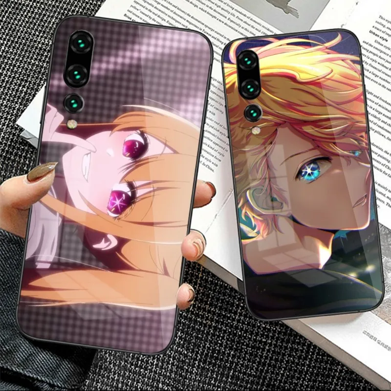 Anime Oshinoko Cool Phone Case for Huawei P50 P40 P30 P20 Pro Mate 40 30 20 Pro Nova 9 8 7 PC Glass Phone Cover