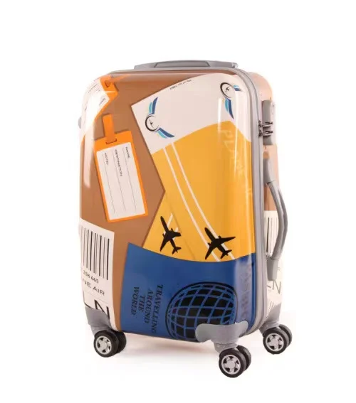 Children Carton Rolling Luggage Bussiness Travel Bag 20 inch Women Men 24 Inch Carry On Suitcases Wheels Trunk