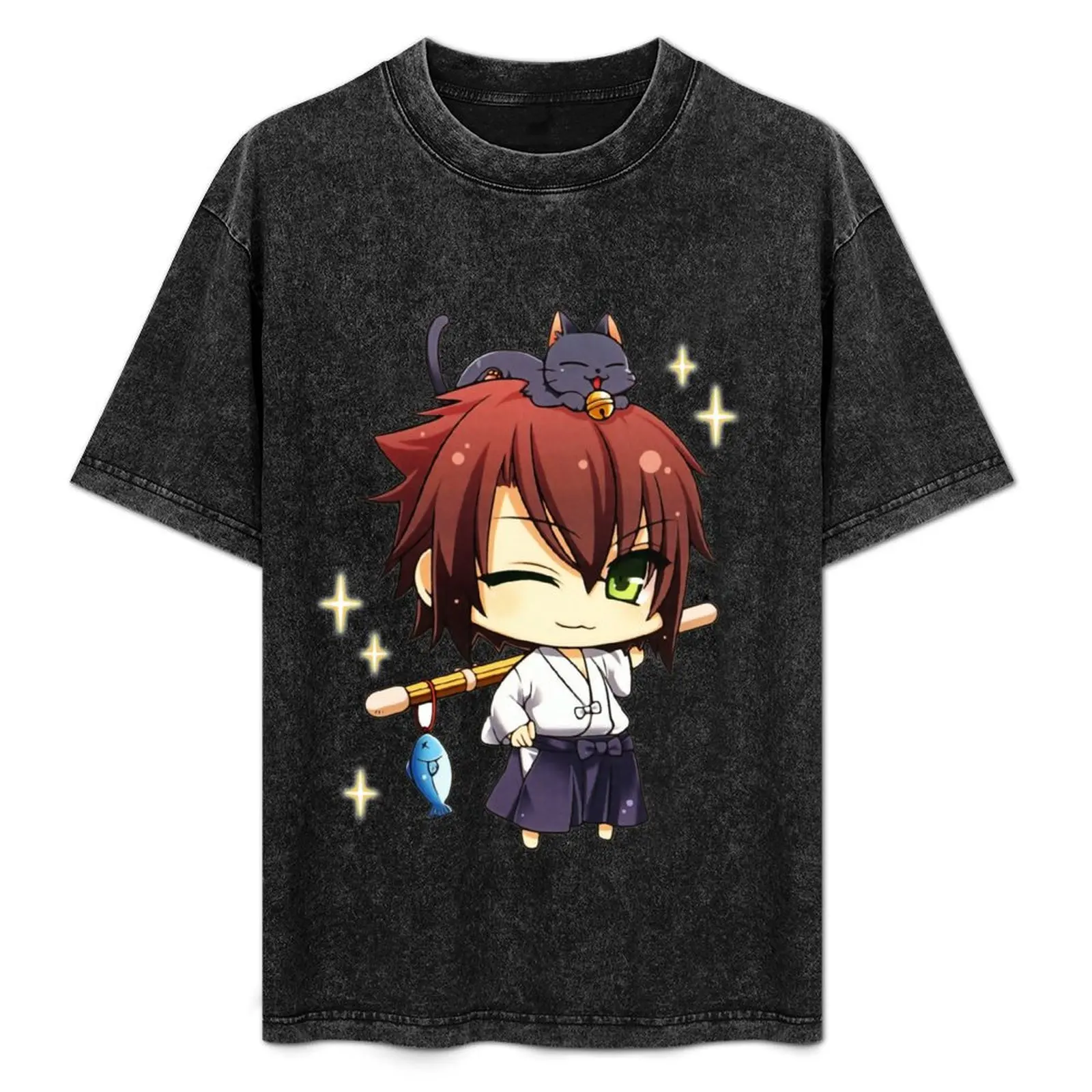 

Футболка Okita Souji Chibi, легкая базовая рубашка с короткими рукавами