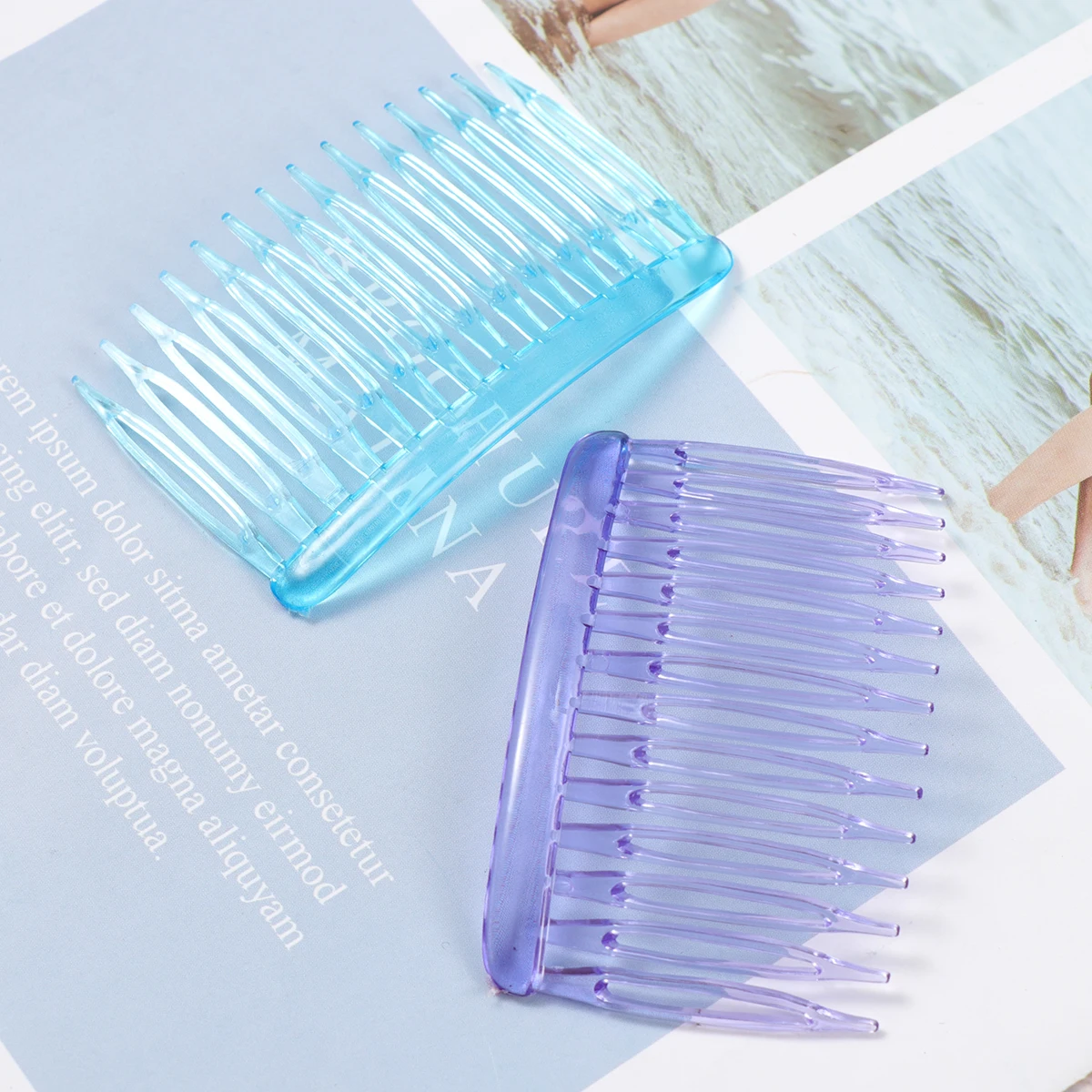

12pcs Vintage Plastic Hair Combs Classic Side Wave Comb For Women Girls Twisted Teeth Daily Use Simple Design Hair Pin