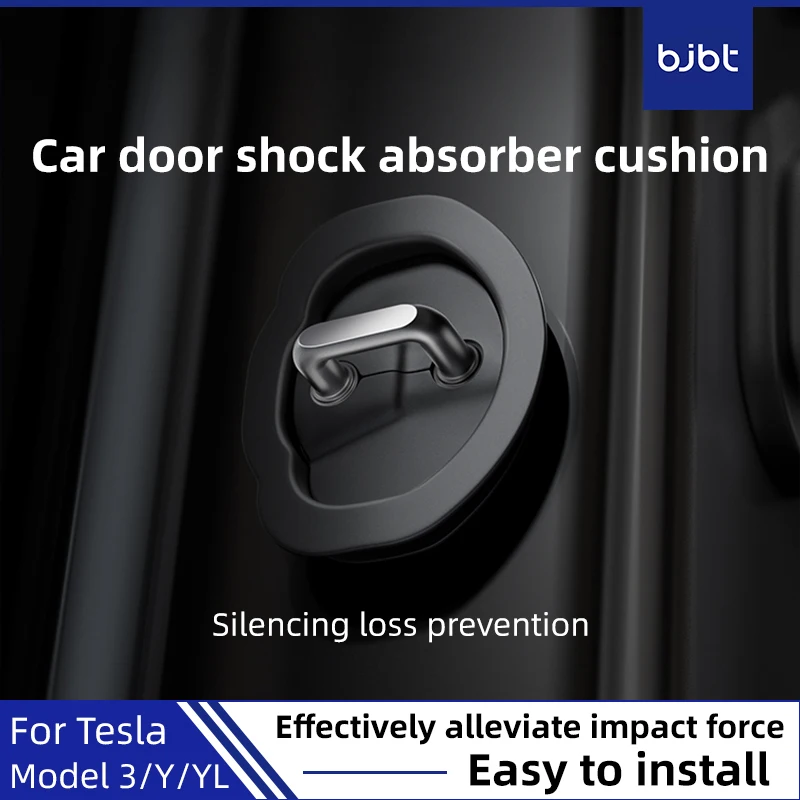 

BJBT For Tesla Model 3/Y/YL Highland Car Door Shock Absorber Door Lock Protector Silicone Auto Latches Cover Accessories 4pcs