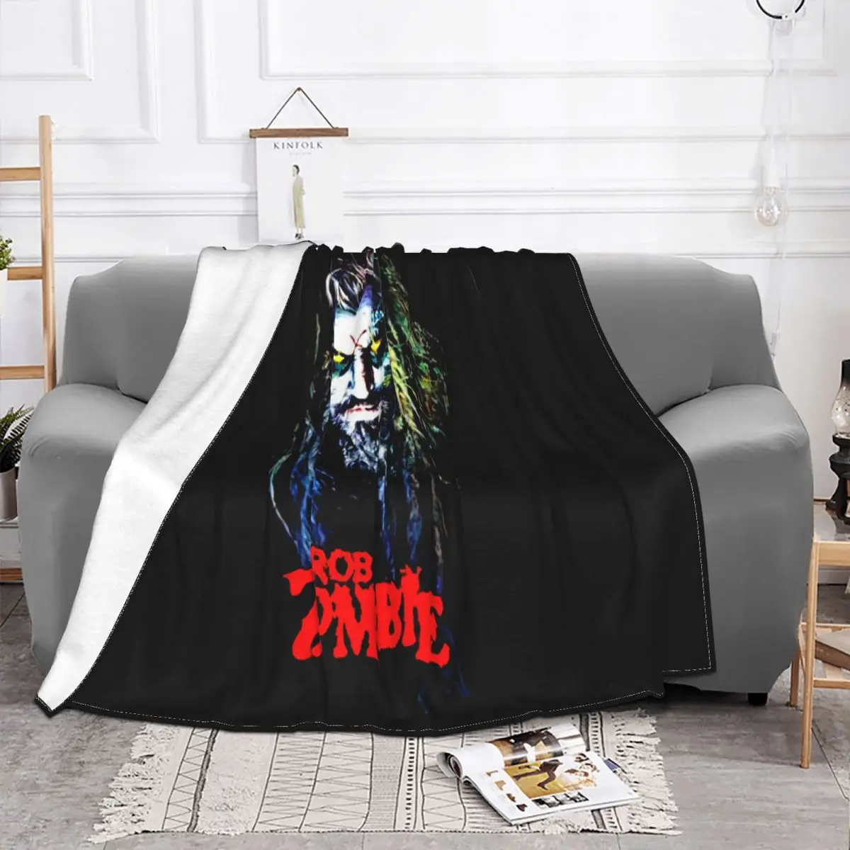 Amplified Rob Zombie Dragula Mens Adult Top Personality Aesthetic Man Promotion Selling Customiz Adult Throw Blanket