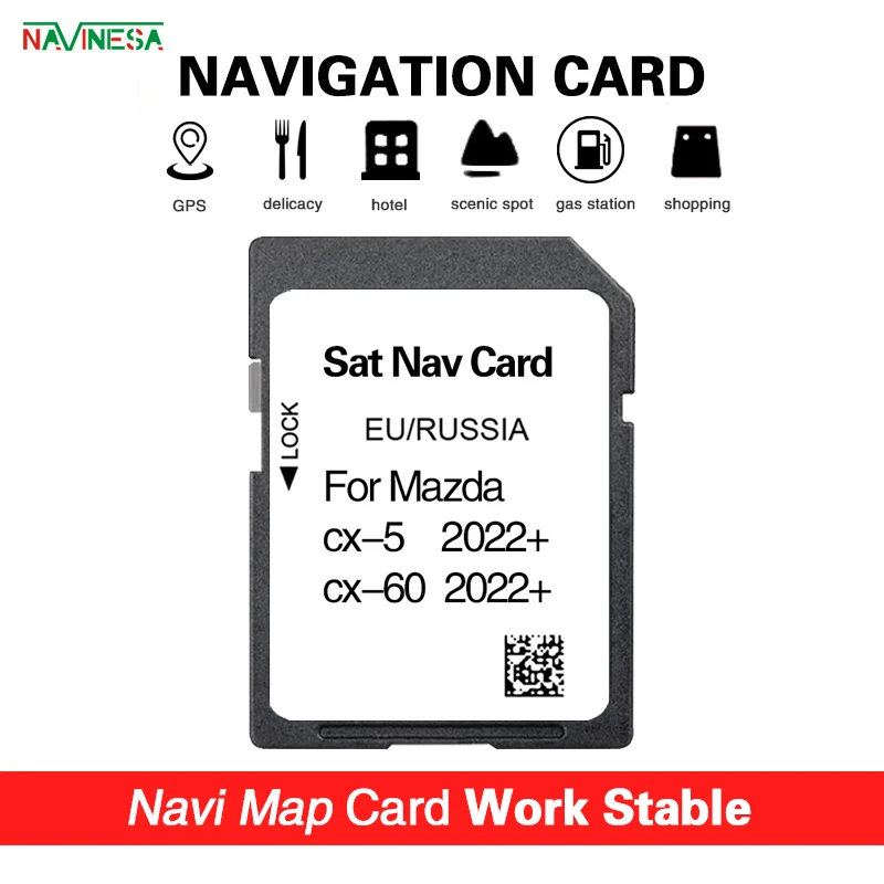 GPS Card for Mazda CX-5 CX-60 2022+ Newest Maps Version Navigation SD EU Russia