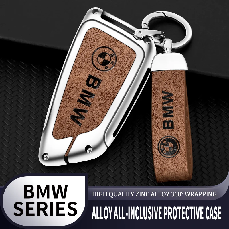 Zinc Alloy Car Remote Key Cover Case Holder For BMW X1 X3 X5 X6 X7 G20 G30 G01 G02 G05 G11 G32 1 3 5 7 Series Keychain Accessori