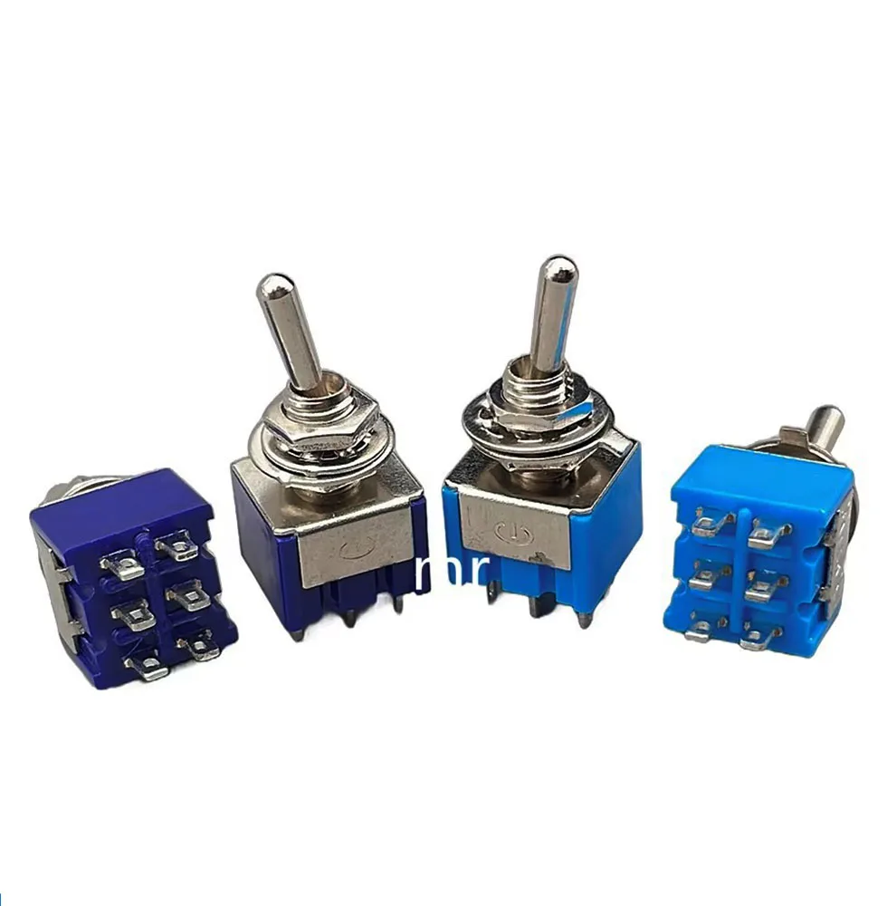2PCS MTS-202 6 Pins 2 Positions Toggle Switch 6 Pin ON-ON Mini Toggle Switch For Switching Lamp Light ON-ON Switch 6A 125VAC