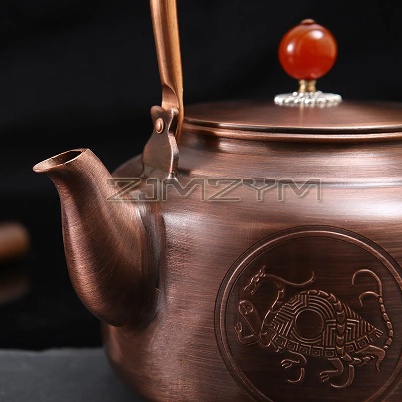 1.4L Copper Teapot Stove Boil Tea Kettle Induction Cooker Gas Universal Teapot Handmade Boiling Water Kettle Antique Tea Kettle - view 5