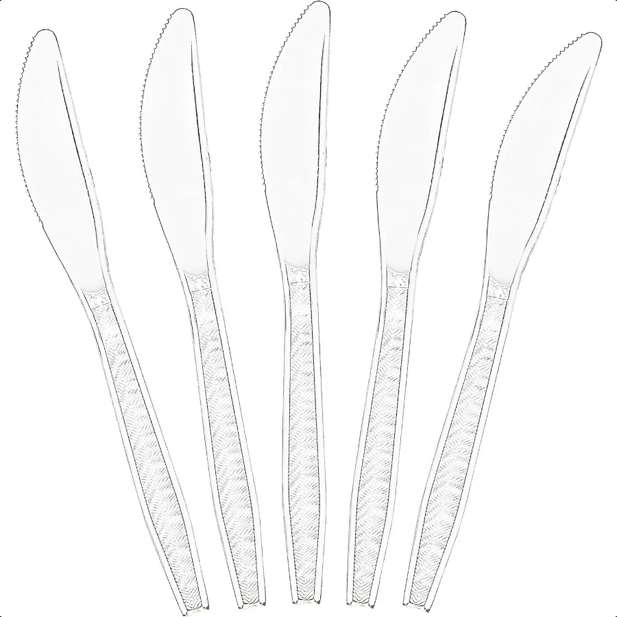 

Clear Plastic Knives Disposable Cutlery Utensils 300 Count