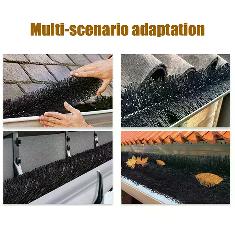 100CMX1M Gutter Brush Roof Leaf Guard Rainwater Cleaner System for Home Prevent Clogs Due to Leaves and Twigs