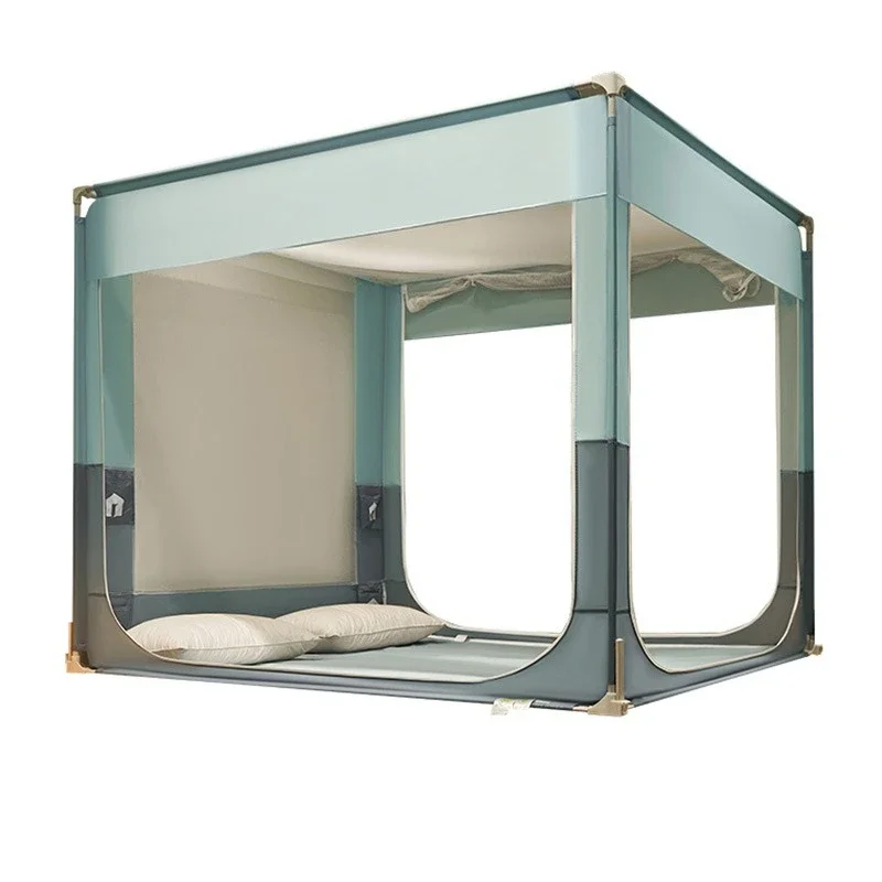 Thickened Full Enclosed Base Mosquito Net 3 Door Fence Style With Reinforcing Straps Bedroom Anti Mosquito Fall Protection Net
