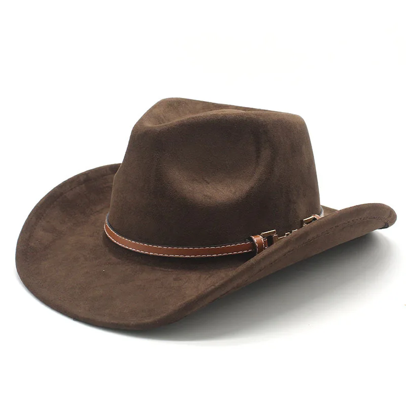 

Unisex All-Season Daily Wear Cowboy Hat - Cotton-Poly Hat (57-58cm) with Thin Band & Hinge Accent