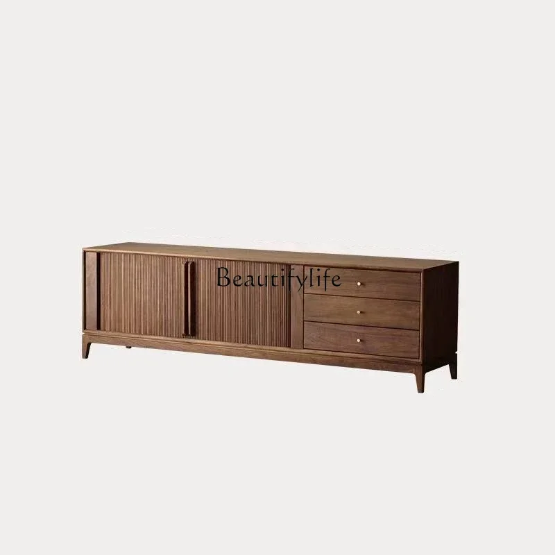 

ls 18North American black walnut TV cabinet medieval all solid wood storage locker