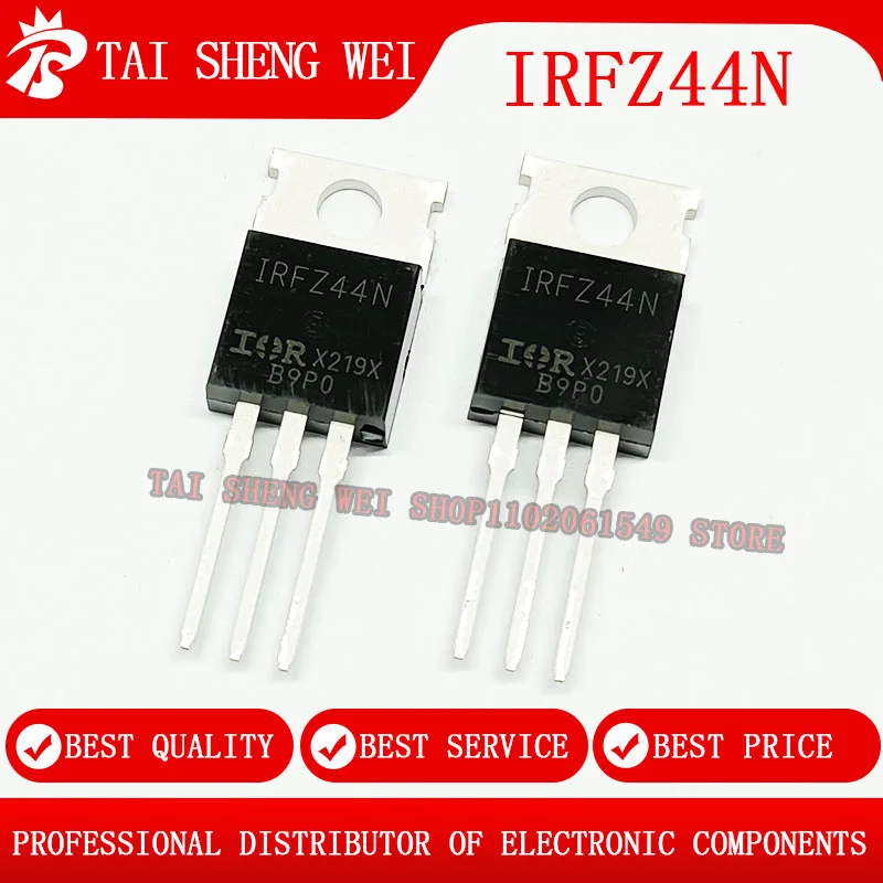 10PCS Transistor MOSFET IRFZ44N IRFZ44NPBF Original Nuevo TO-220 IRFZ44NPBF Potencia 49A 55V MOSFET FET