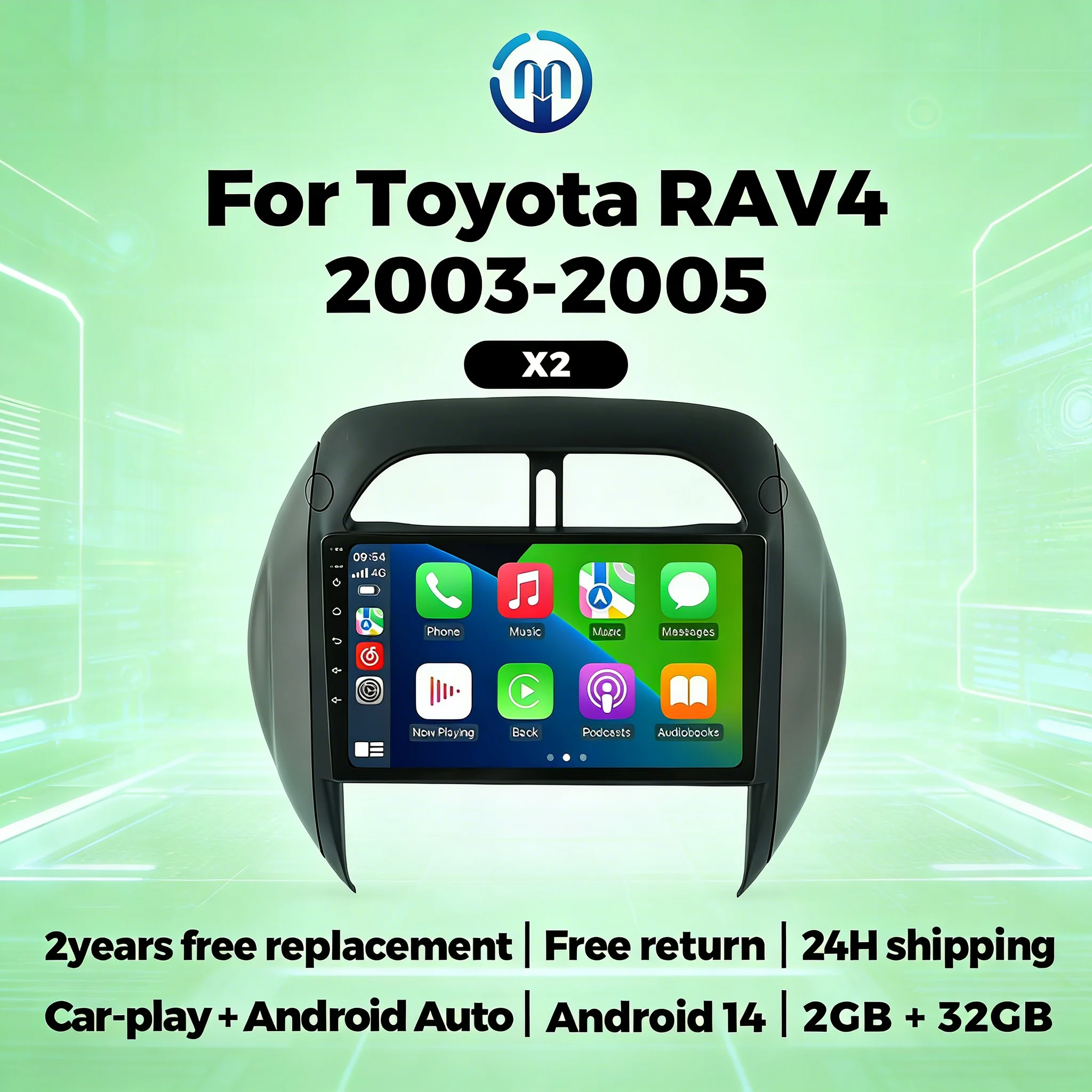 

9 InchCar Play Android Auto For Toyota RAV4 2003-2005 GPS Navigation Car Radio Multimedia Video Player FM Autoradio WIFI BT ADAS