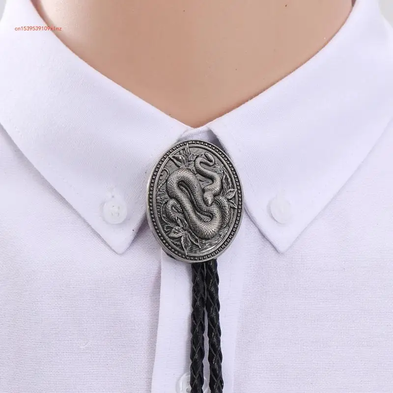 Embossed Snake Bolo Tie Women Men Unisex Western Bolo Tie Country Neck Jewelry