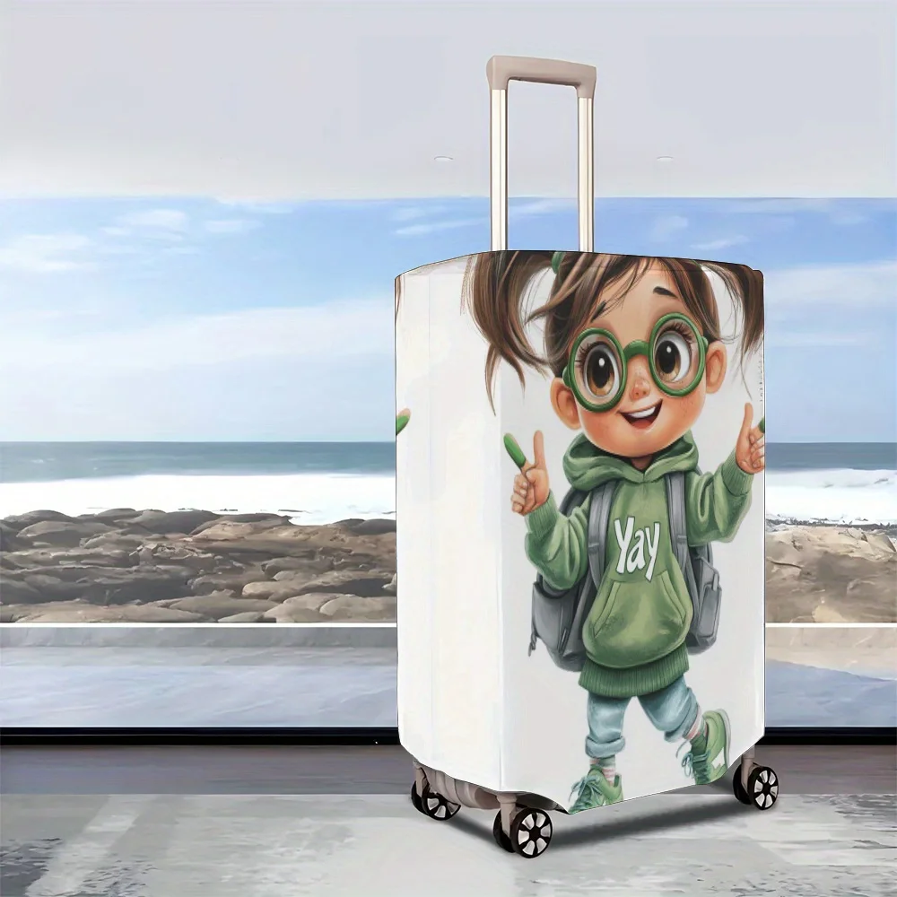 Gepäck grüner Ton Vitalität süße Kinder bedruckte Gepäckabdeckung Trolley-Koffer elastisch und langlebig, personalisierte Mode