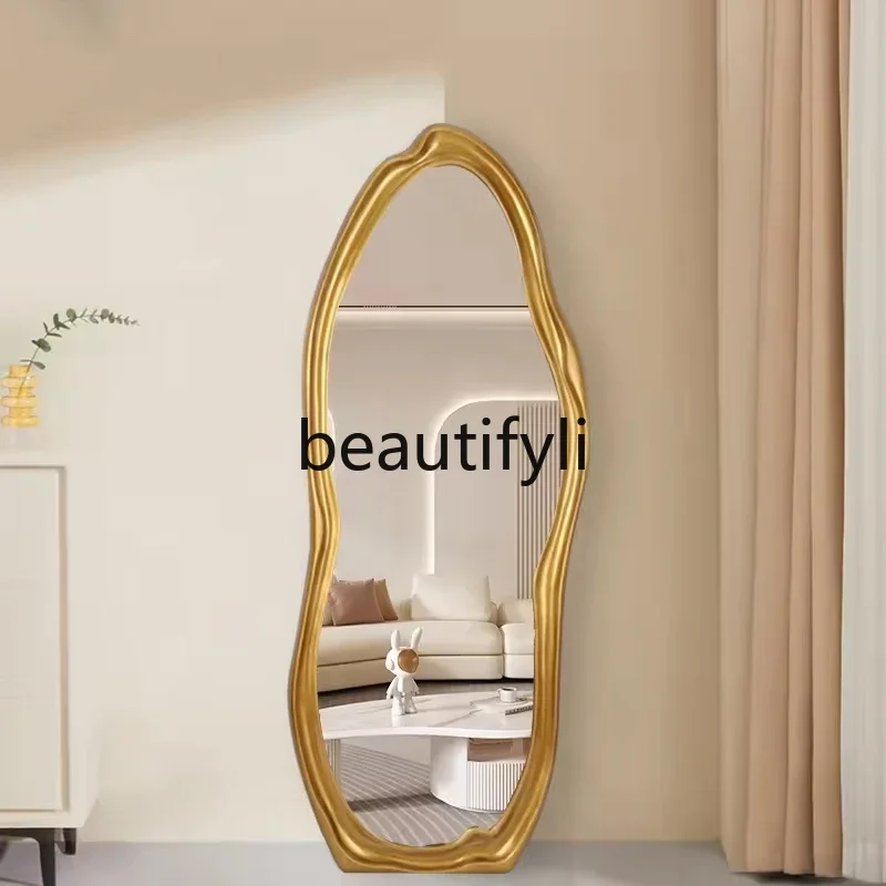 

French special-shaped full-body mirror household bedroom fitting mirror light luxury floor full-length mirror B03