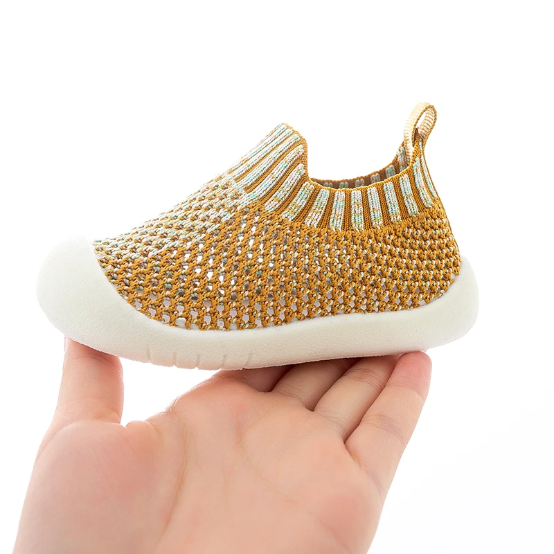 Primavera Estate Bambino Primo Camminatore Maglia Lavorata A Maglia Infantile Scarpe Da Bambino Fondo Antiscivolo Bambini 0-3T Ragazze Ragazzi Slip-On Scarpe Da Ginnastica Casual