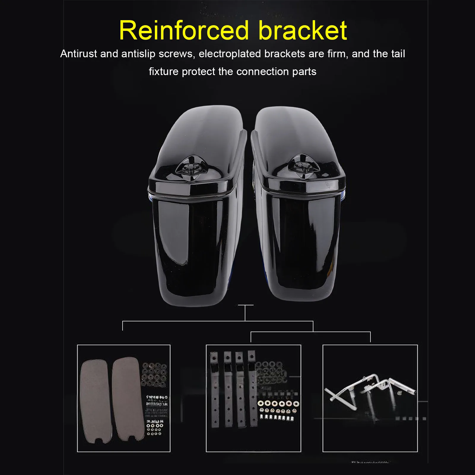 22L Motorcycle Hard Saddlebag Box with Lock Rugged Motorcycle Side Box Universal Motorcycle Trunk Side Storage Carrier