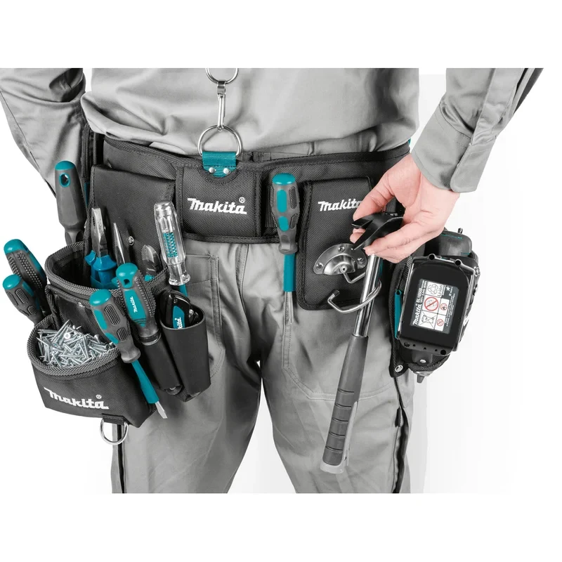 Makita E-15235 Ultimate Heavy Weight Tool Belt Set Leather Multiple Pockets Wear Resistant Multifunctional Hanging Bag