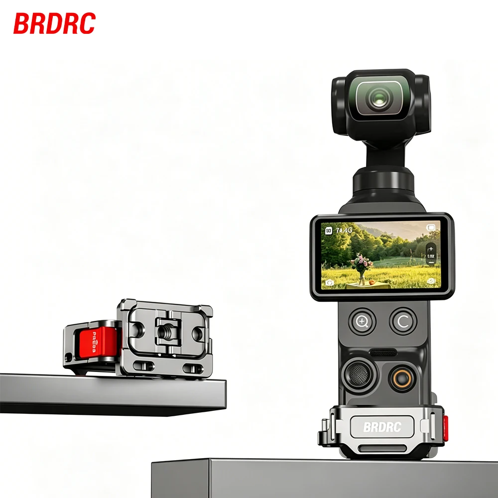 BRDRC Expansion Adapter for DJI  Osmo Pocket 4P/4/3 Multifunctional Frame Holder Clip Cycling/V-log for Pocket 3 Accessories