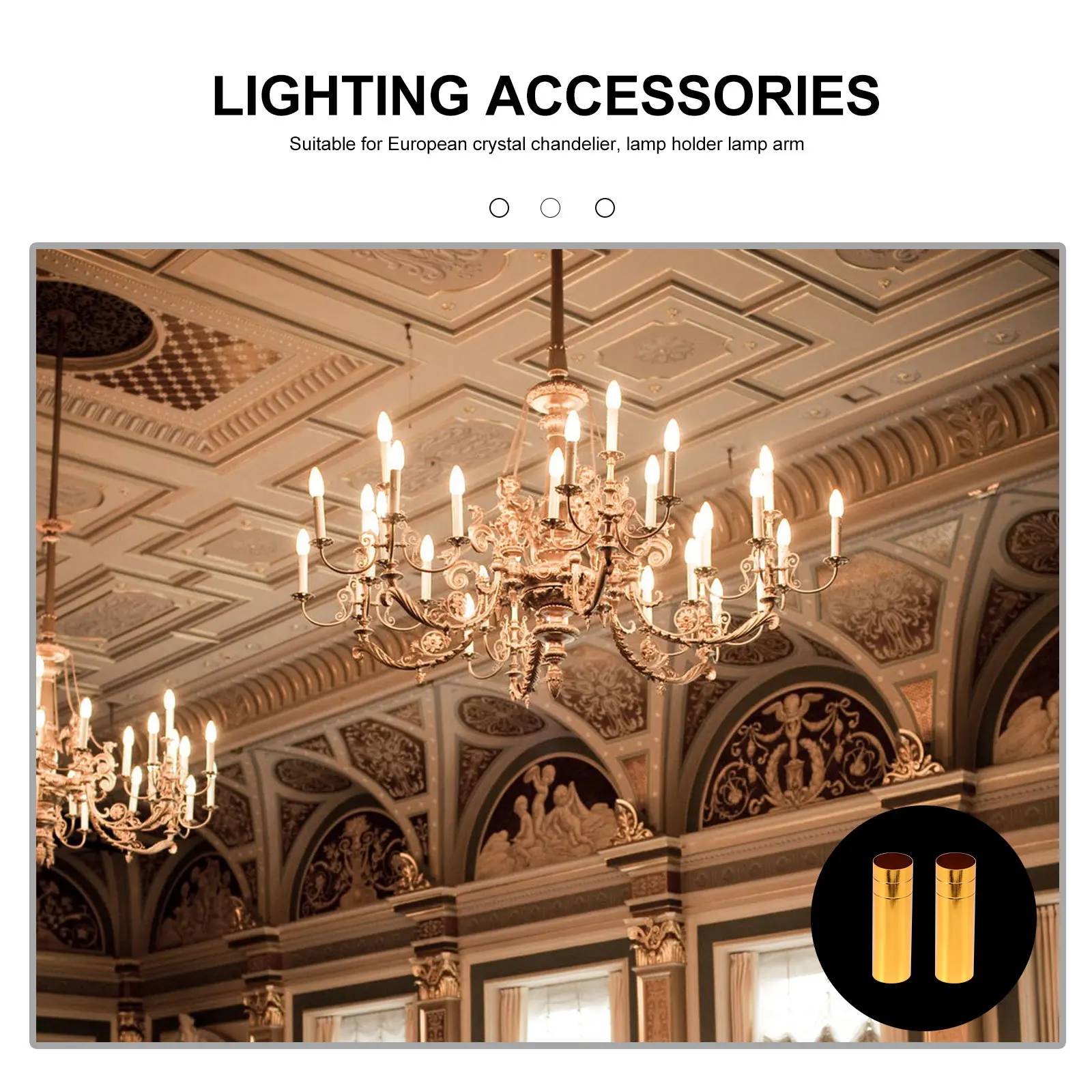 

2Pcs Crystal Chandelier Lamp Base Covers Premium Replacement Sleeves for Retro European Style Chandeliers Lighting Parts