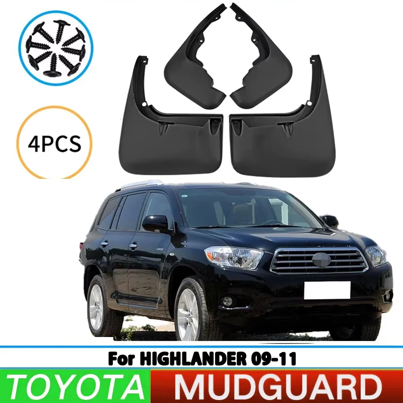 For Toyota Highlander Highlander 2009-2011 Car Tire Fender Splash Guard Front and Rear Wheel Fender Auto Parts 4pcs