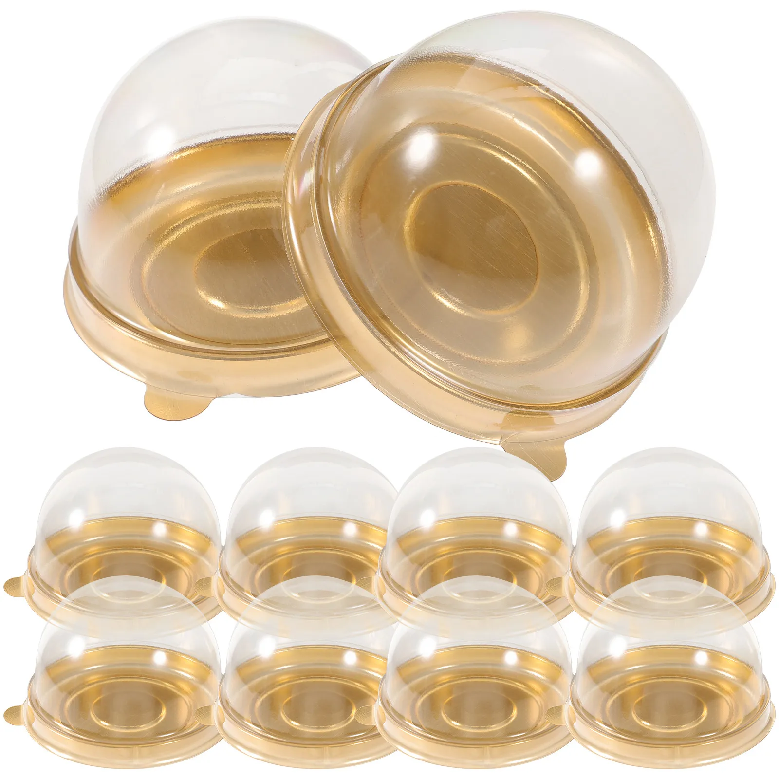 

50Pcs Baking Packaging Boxes Egg-Yolk Puff Clear Dessert Containers Sturdy Lightweight Transparent Cover Cake Supplies