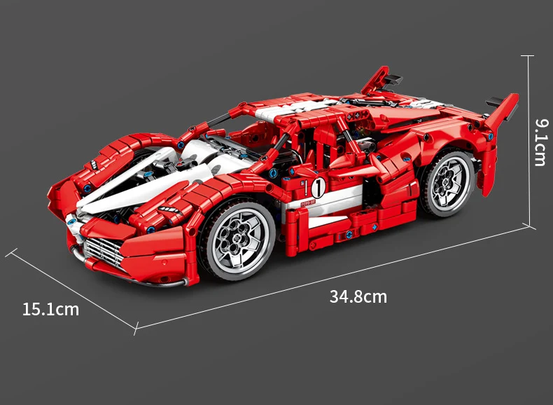 Technisches 1:14 Maßstab Rennmodell Baustein Italia Horse Fxx K Supersportwagen Fahrzeug Super Sportwagen Spielzeug Sammlerstück für Geschenke – Detail 12