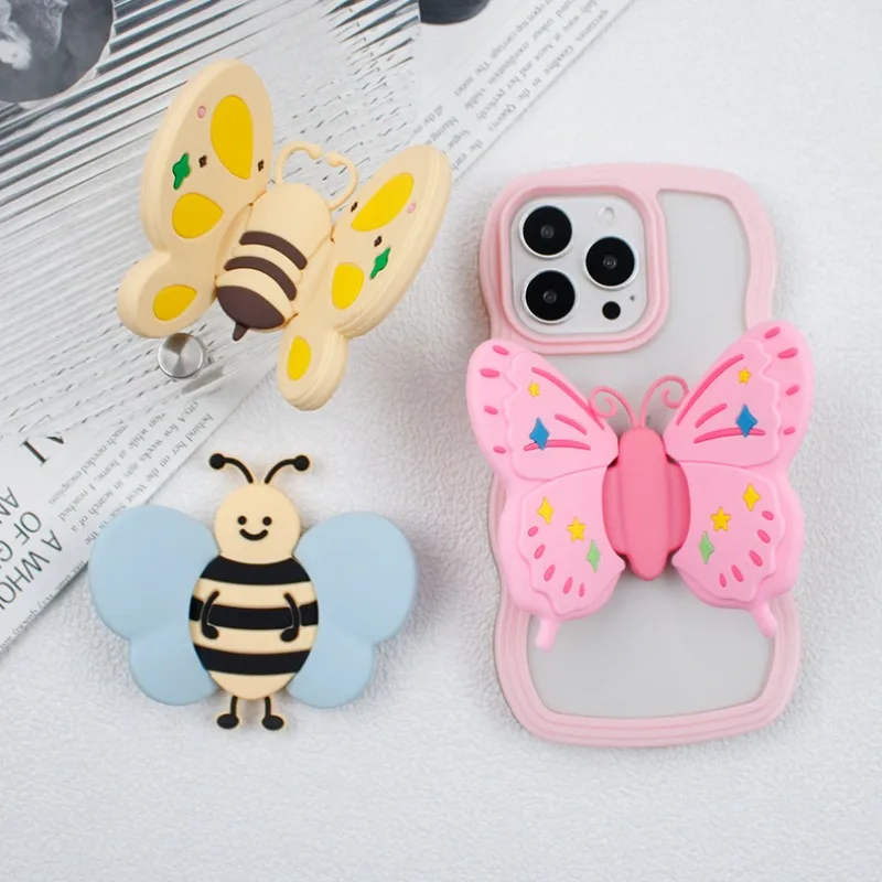

INS Style Butterfly Bee Phone Grip Stand For iPhone Portable Universal Phone Holders Desk Cute Insect Fold Bracket