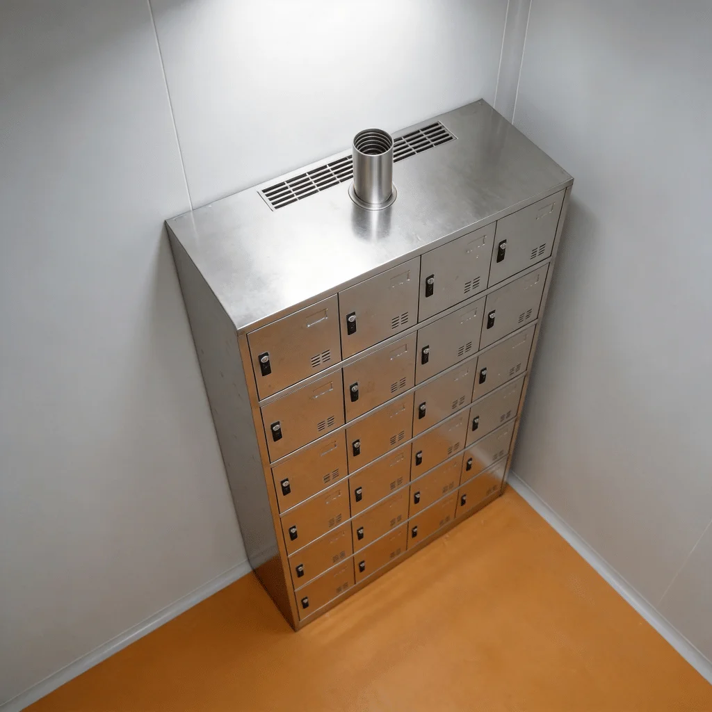 Food Grade Stainless Steel Shoe Locker Cabinet With Multiple Compartments For Hygiene Area