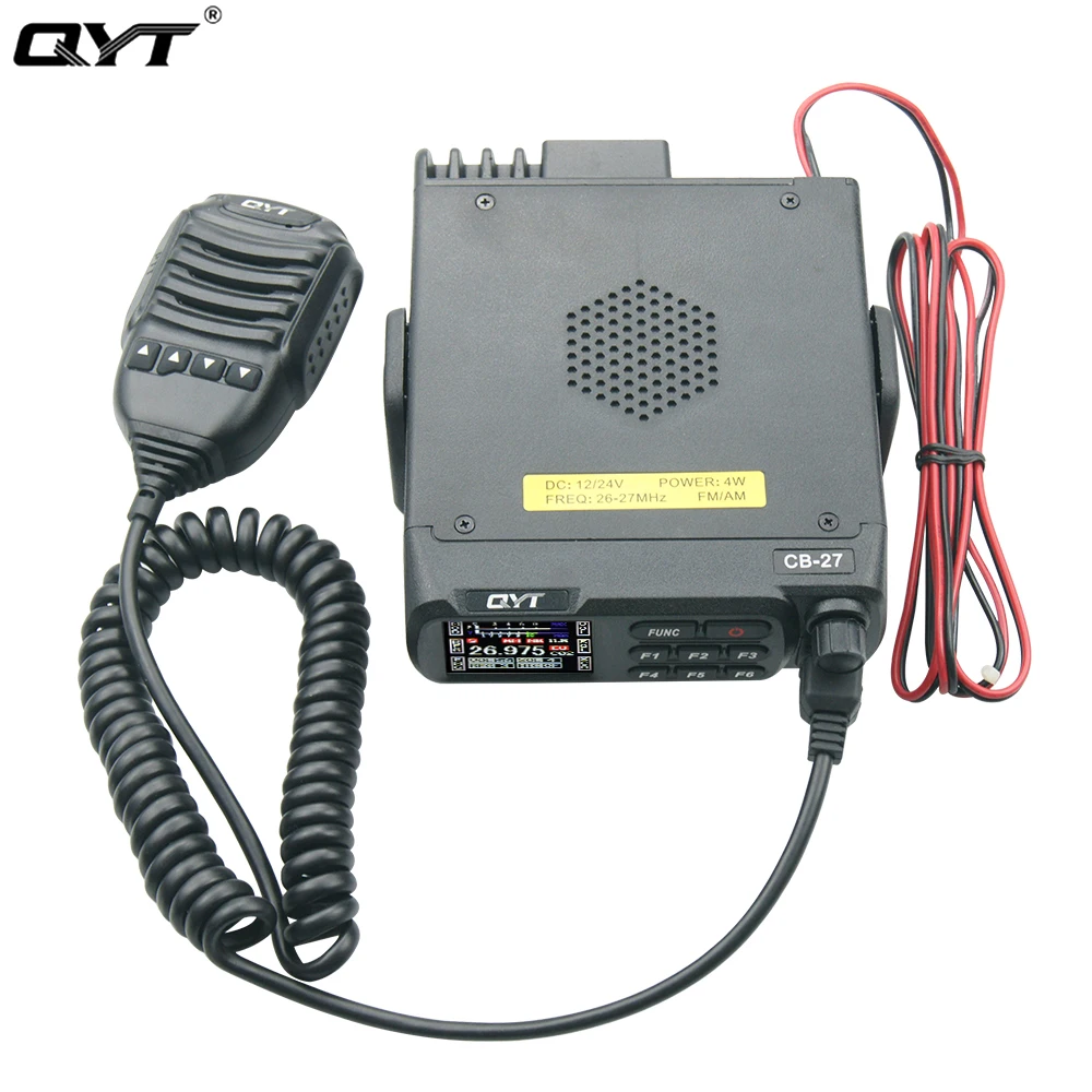 

NEW QYT CB-27 CB Radio 26.965-27.405 MHz AM/FM 12/24V 4Watts LCD Screen Shortware Citizen Band Multi-Standards CB Mobile Radios