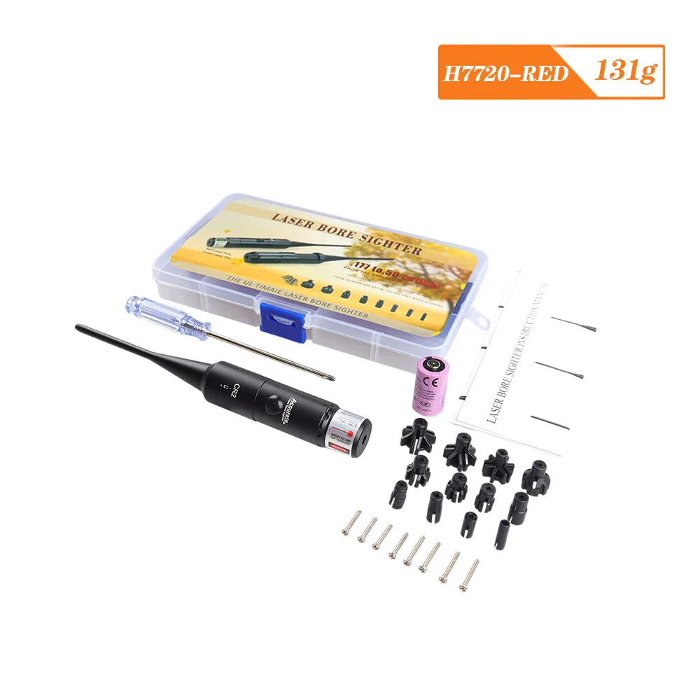 12pcs Adapter Plastic Box Red Laser Bore Sight Zero Calibrator Free Adjust Tactical Airsoft Outdoor Shooting Mod Alignment