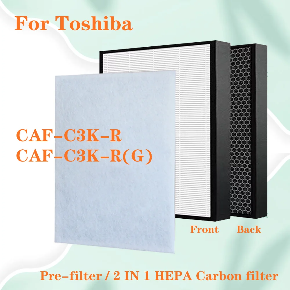 東芝空気清浄機用交換用2 in 1ヘパおよびカーボンフィルター、CAF-C3K-R CAF-C3K-R g