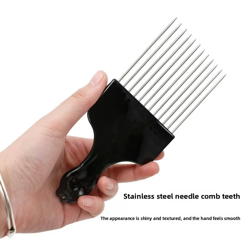

anti-static stainless steel African comb suitable for thick damp and curly hair salon styling tools Special for real hair wigs