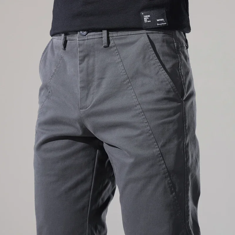 Men Casual Pants Slim Fit Stretch Spring And Autumn New Arrivals Fashion Button Desinger Men\'s Clothing Streetwear Male Trousers