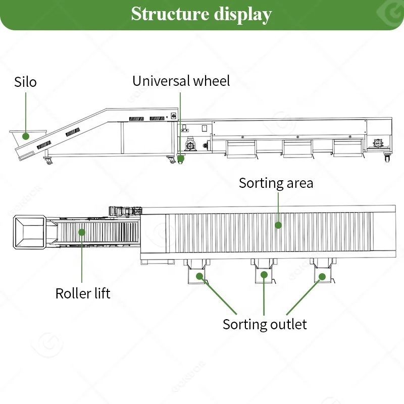 الإلكترونية الأناناس الثوم الجزرة الفاكهة فرز الصف الصف فارز غسل وآلة الصبح للخط #5