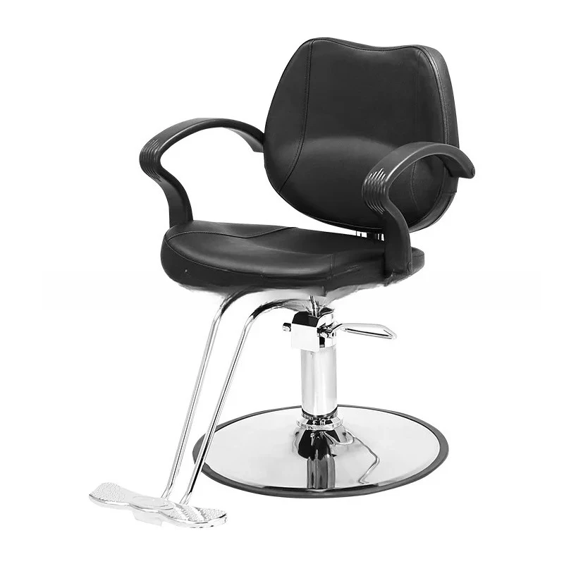 Silla de peluquero ligera Hongzi, silla para el cabello para mujer, silla negra con pedales, muebles de peluquería, venta al por mayor de fábrica transfronteriza