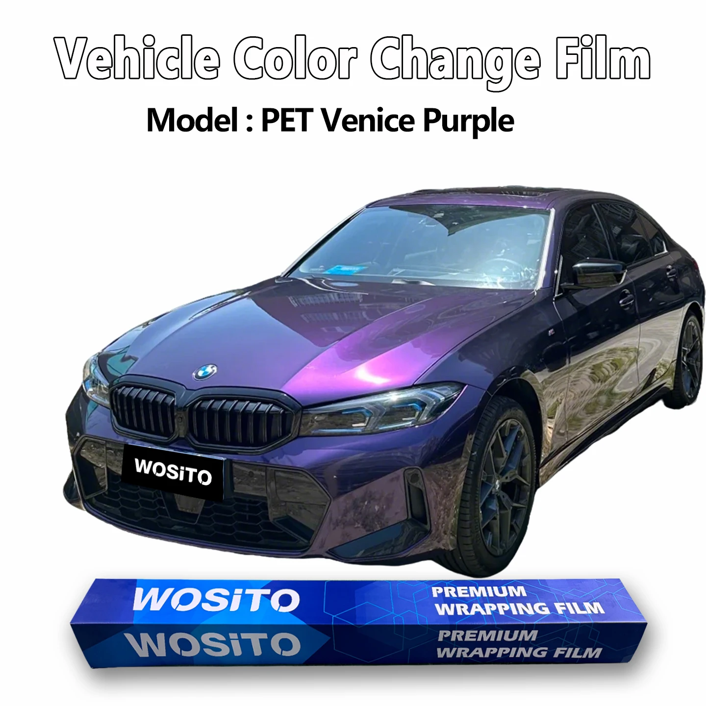 PET Venetian Purple Car Wrap Film Audi OEM Inspired Gloss Metallic Auto Vinyl Color Change Wrap