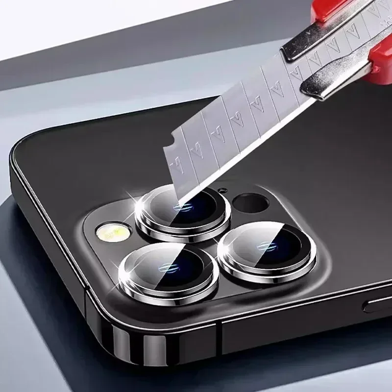 Металлическое кольцо для объектива iPhone 15 Pro Max защитные крышки для камеры iPhone15 Plus 15Pro Max полное покрытие стекло
