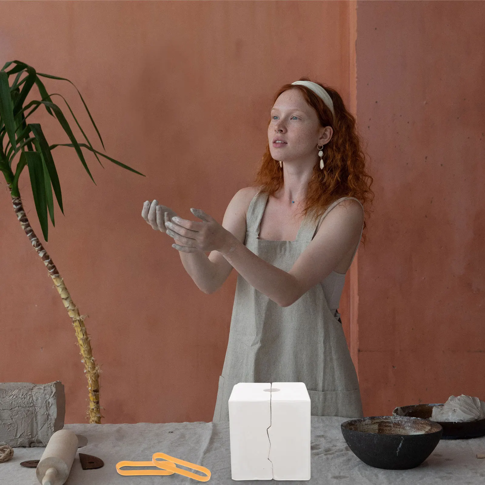 

3pcs Pottery Binding Belt Premium Stretch Elastic Band For Plaster Mold Tie Heavy Duty Clay Tools Mold Fixed Strap