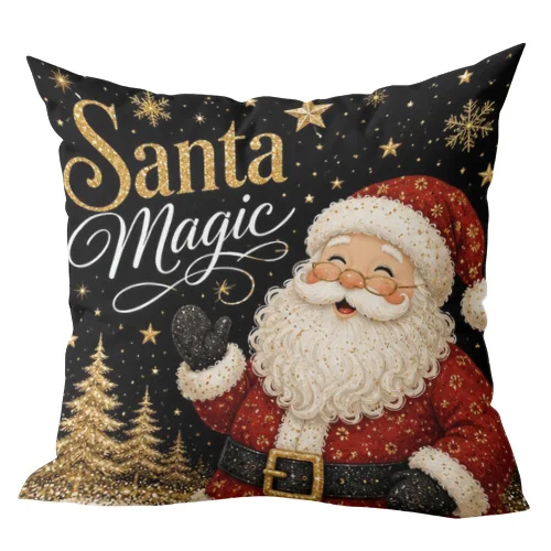 1pcs Rustic Christmas Snowman Throw Pillow Cover Let It Snow Holiday Decorative Cushion Case for Winter Home Sofa Bed